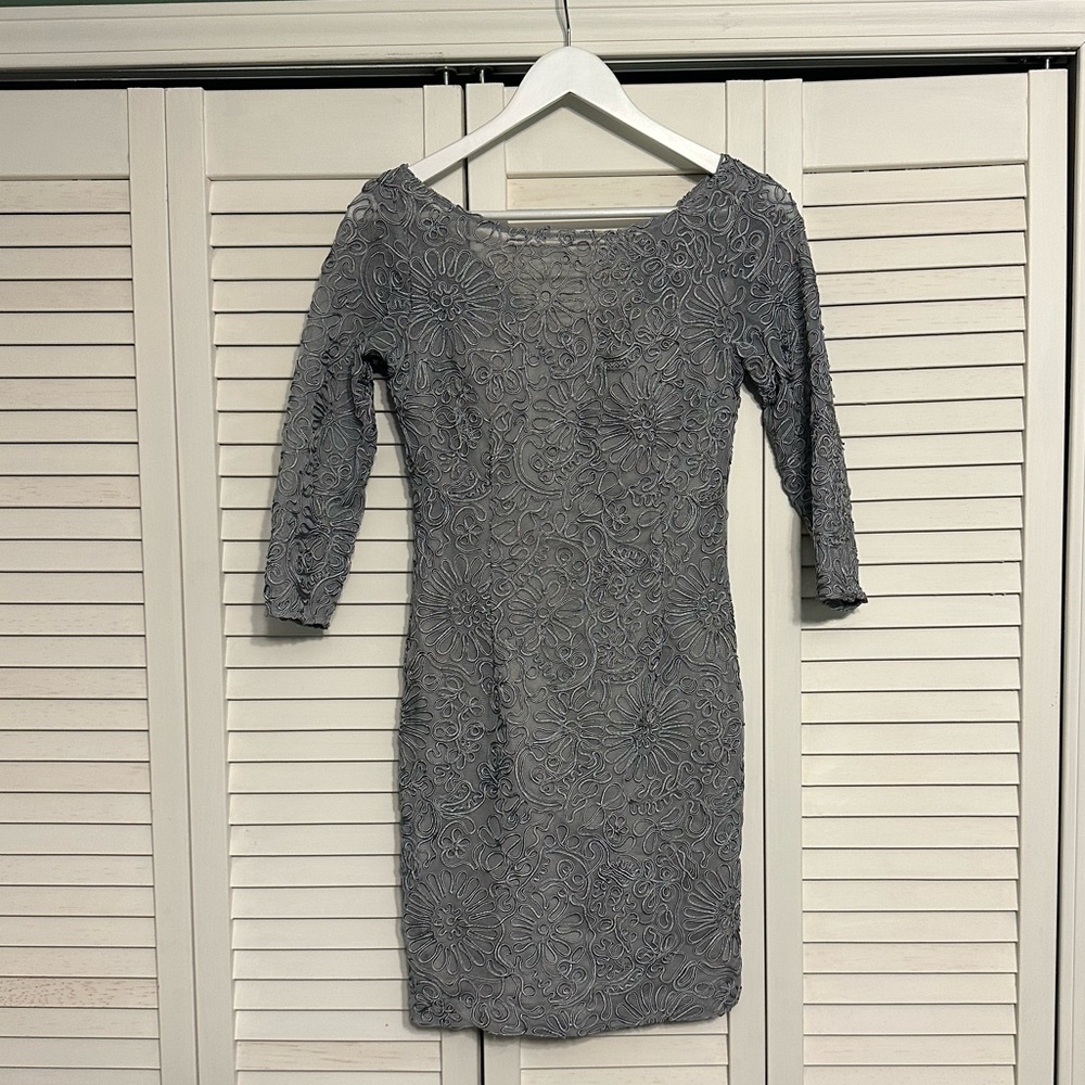 Gray embroidered Dress